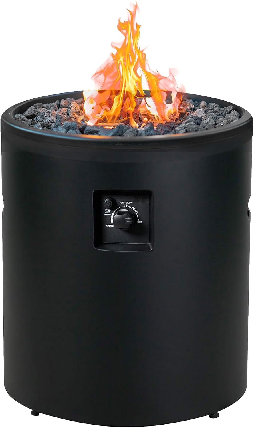 BALI OUTDOORS 50,000 BTU Propane Fire Pit Outside, 23 inch Outdoor Fire Pit Round, Black Firepits for Outside Patio, Garden, Backyard