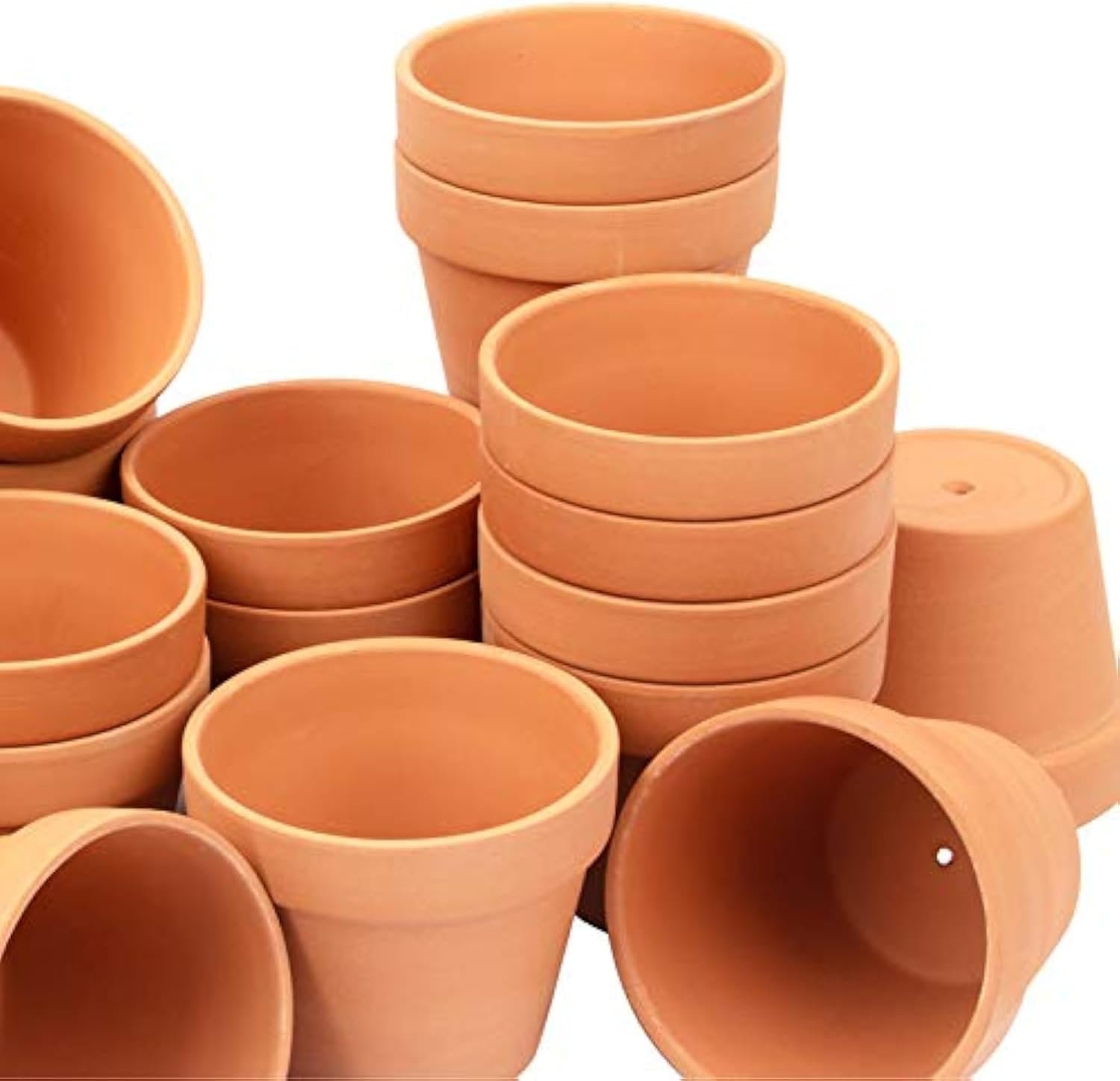 [26 Pack] 4″ Terracotta Planter Pots with Drainage Hole – Clay, Ceramic, Cactus, Flower & Succulent Nursery Pots for Garden