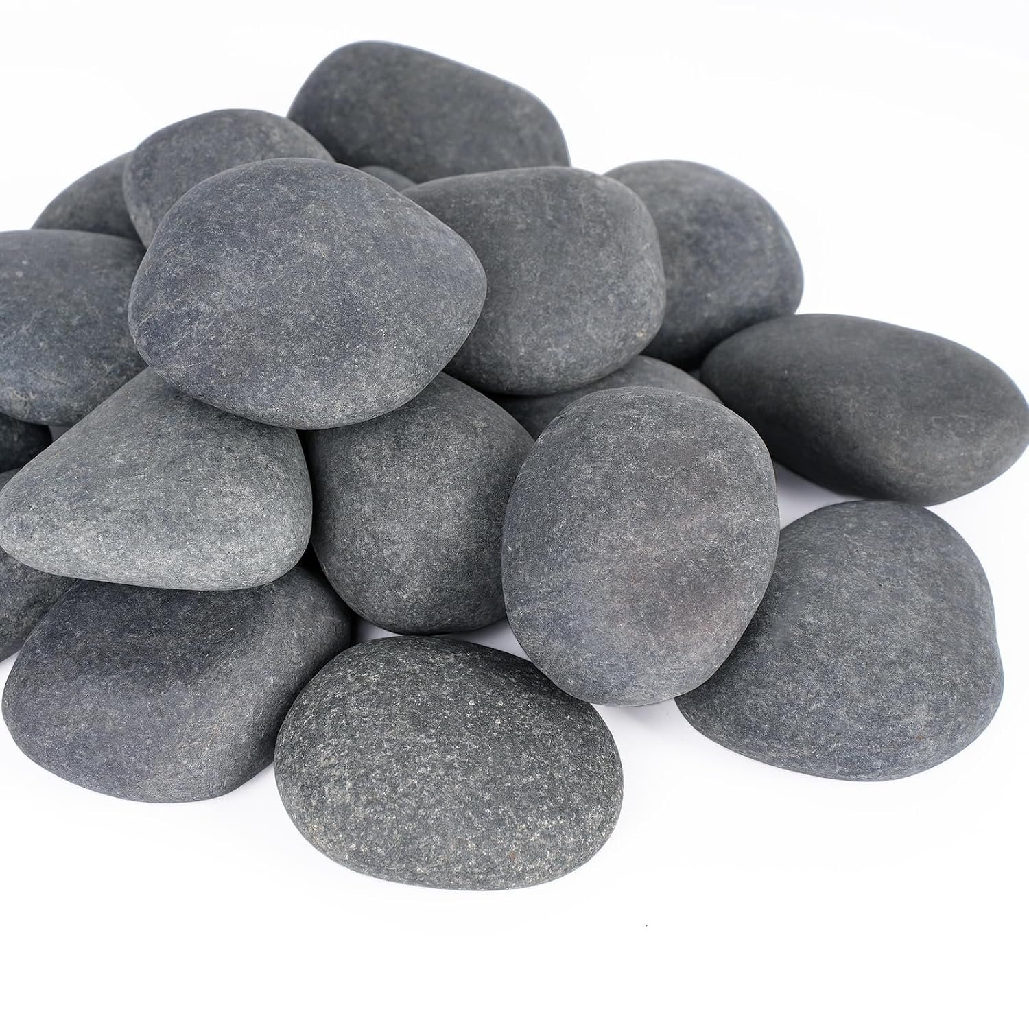 Pulovin 20 lbs River Rocks for Landscaping, 2″-3″ Natural Rocks for Aquarium, Fish Tank, Decorative Garden Stones for Plants, Flower Pots, Vase, Walkways