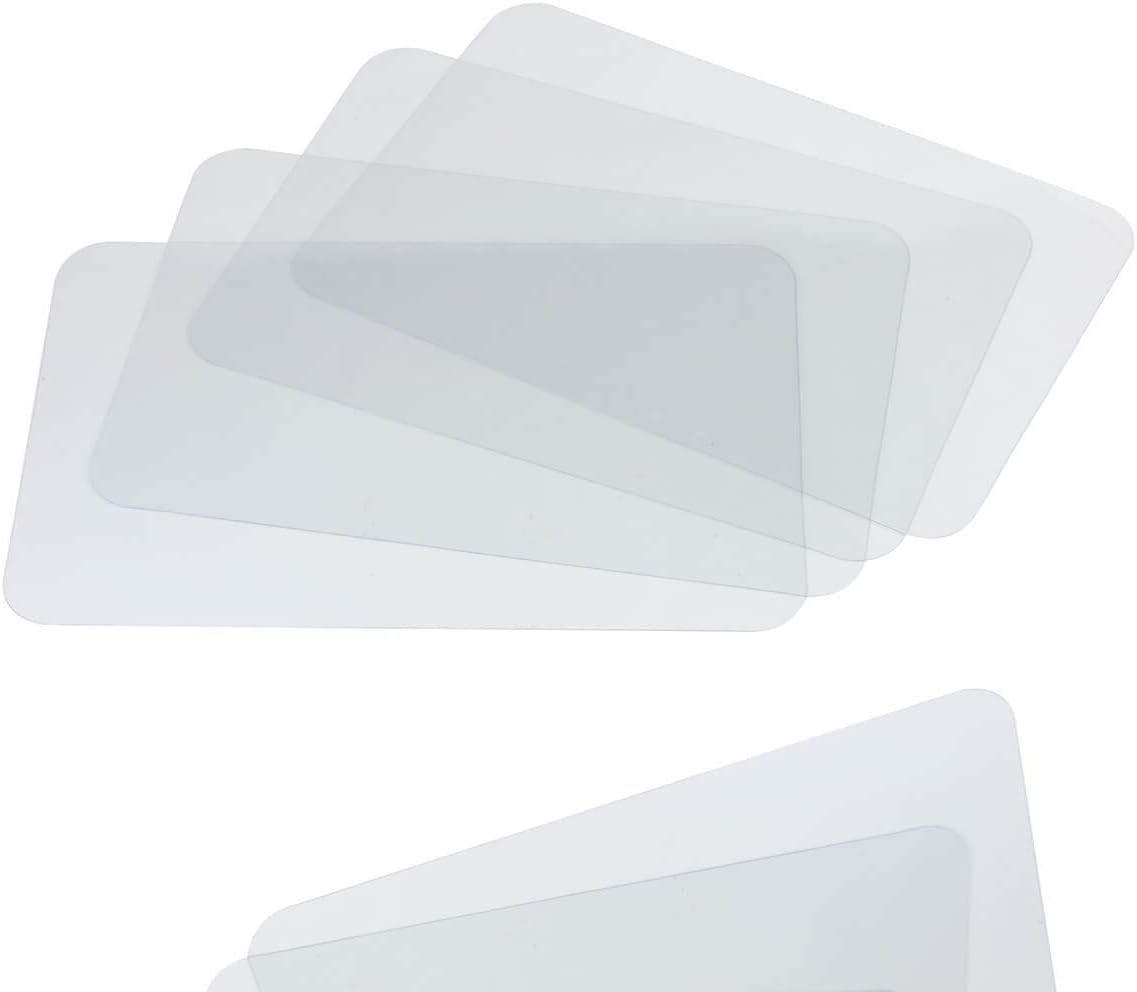 CraftyCrocodile Clear Plastic Placemats Set of 4 – Vinyl Table Protector for Dining, Kitchen, Office, Painting Table, Shelves – Heat Resistant, Crystal Clear, Wipeable Place Mats – 17.5×12
