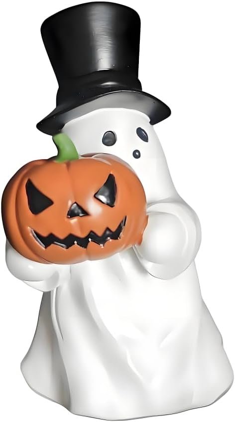 Halloween Ghost Figurine,3D Resin Pumpkin Ghost Decor,Halloween Decorations Outdoor Indoor,Unique Decoration for HomeOutside Porch Garden Yard Lawn Party Decorations (B)