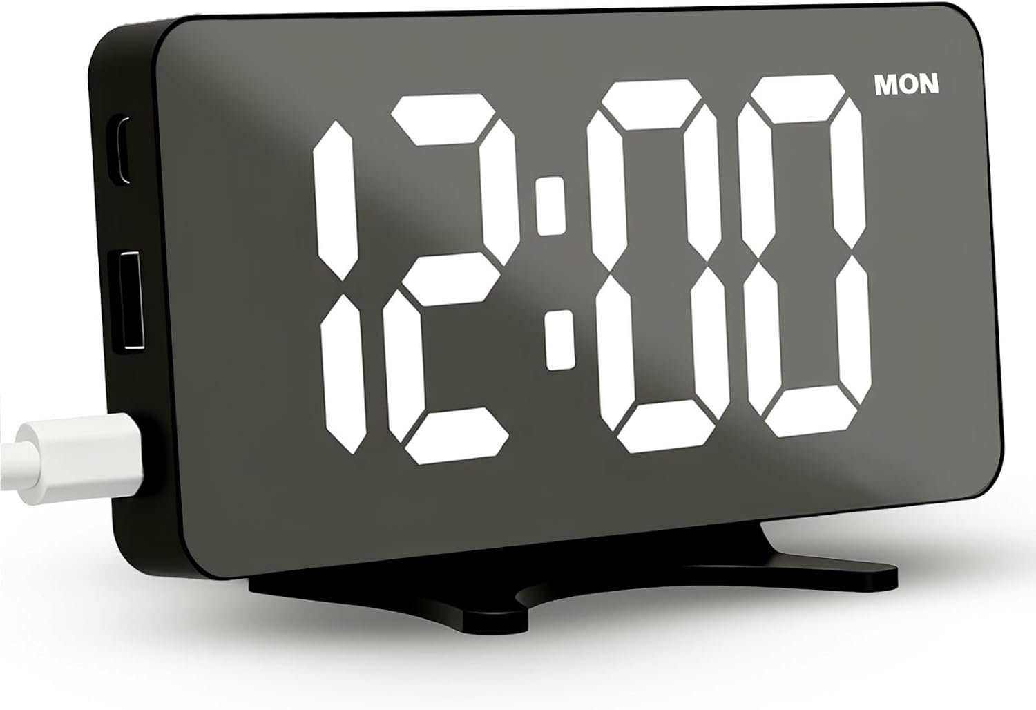 Digital Alarm Clock for Bedroom, Easy Setup Dimmable Dual Desk Clock with Large Numbers, Power-Off Memory Bedside Clock with 5 Alarm Modes, Loud Clocks for Heavy Sleepers