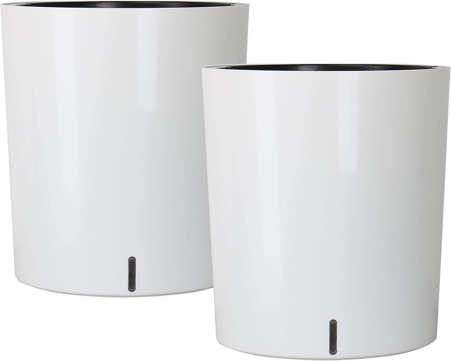 SAROSORA Large Round Self Watering Planter Pot 12.5” 2-Pack for Home Garden Patio Tall Tree(White 2-Pack)