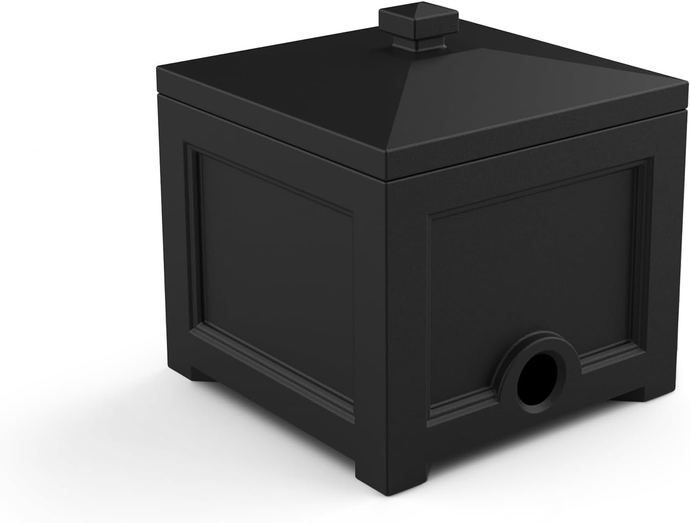 Mayne Fairfield Garden Hose Bin – Black – 17in L x 17in W x 18in H – Holds up to 100 ft. of standard garden hose (5858-B)