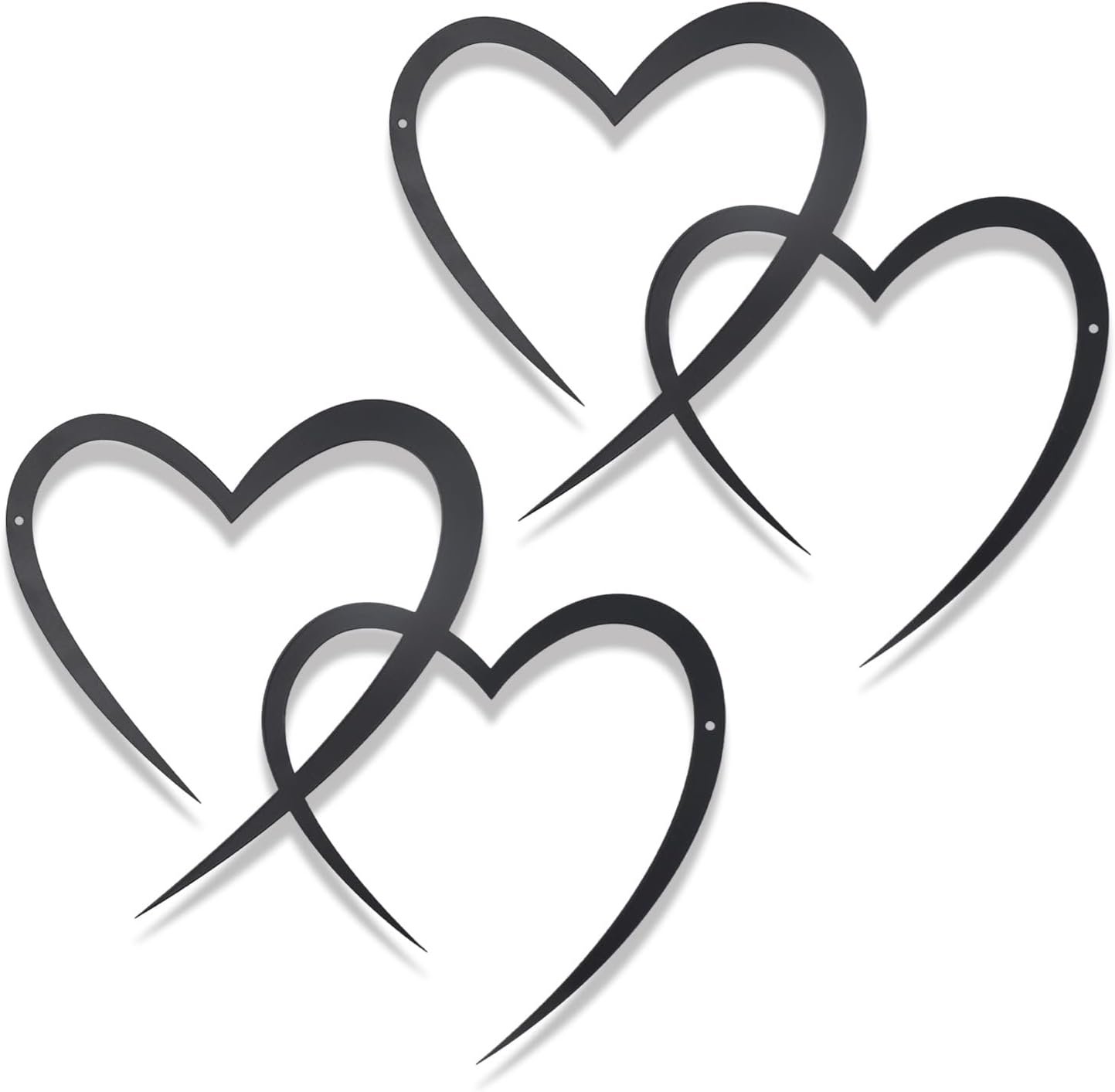 OYEFLY Infinity Heart Metal Wall Decor,Infinity Heart Wall Decor for Room Living,Wedding Decor (Black, style3 11.4 x 10.7in)