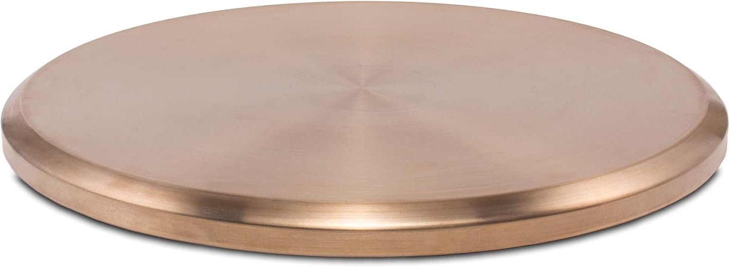 TIKI Patio & Celebration Tabletop Fire Pit Cover – 25.6″ Durable Stainless Steel Lid – Weather-Resistant Outdoor Fire Pit Protection – Converts Fire Pit into Table – Patio & Backyard Accessory, Gold