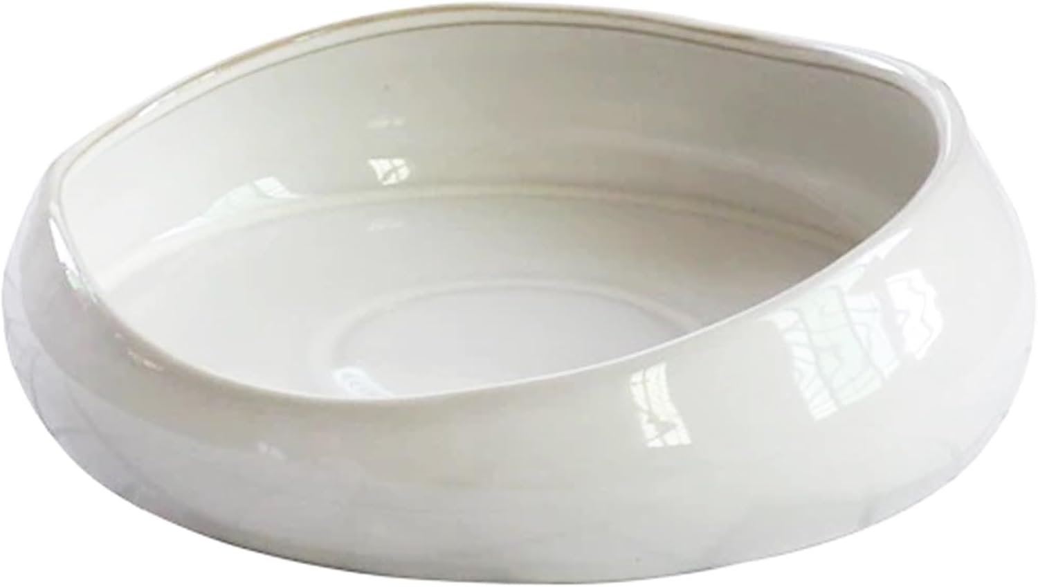 Decorative Bowl Free-Form Rim Glazed Ceramic Fruit Bowl for Kitchen Counter Ceramic Dining Room Table Centerpiecekey Bowl for Entryway Table|Dishwasher & Microwave Safe