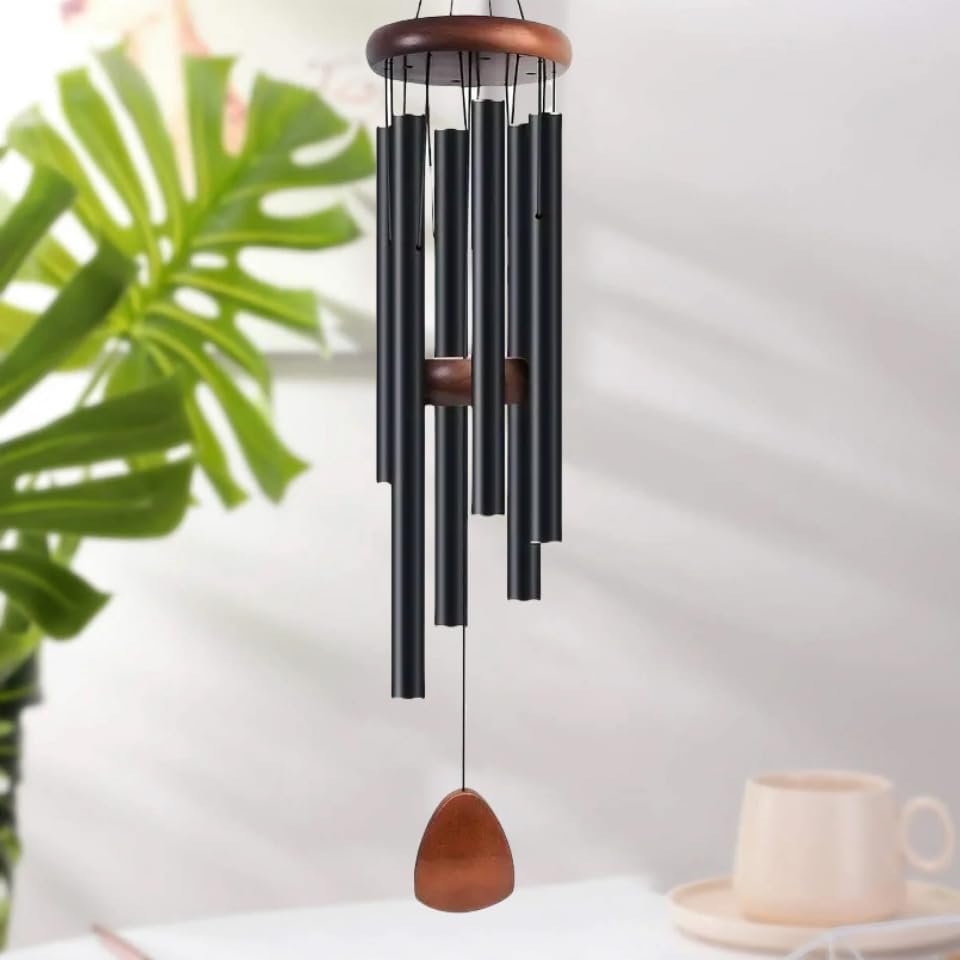 Generic 26.77″ Wind Chimes, Classic Black, 6 Tuned Tubes, Outdoor, Garden, Patio Decoration, Housewarming Gifts