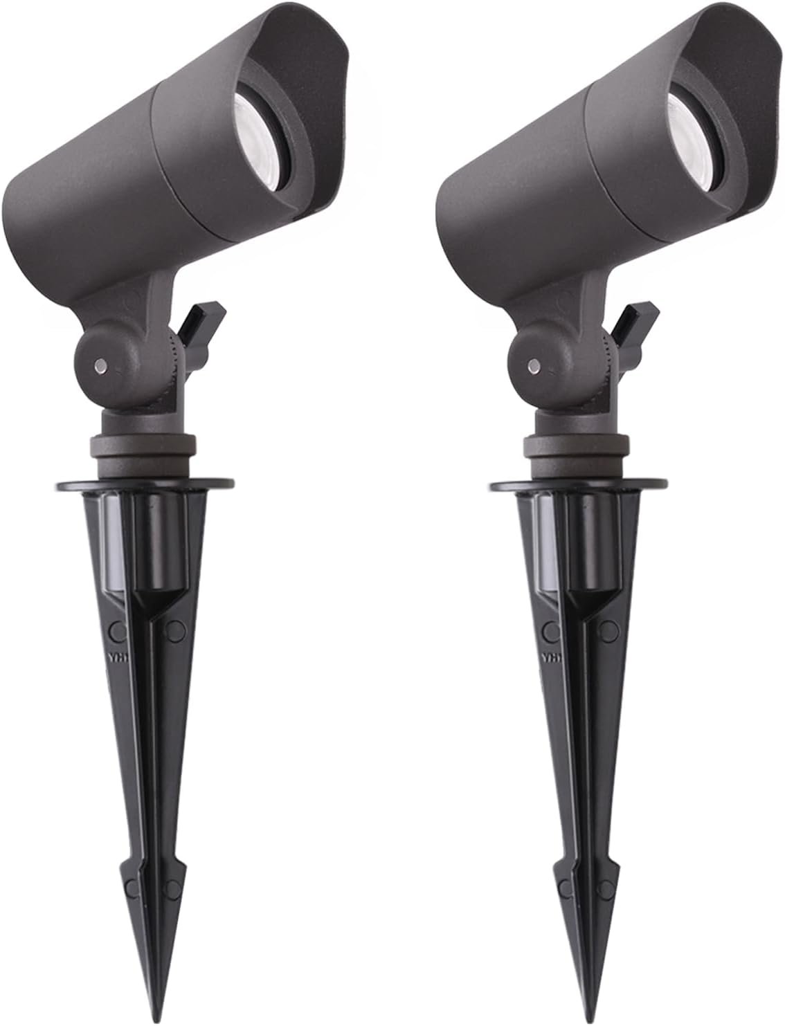 E ENERGETIC LIGHTING LED Landscape Lights with Connectors, 12V Low Voltage, Warm White 3000k, 4W, 175LM, Outdoor Waterproof Garden Pathway Lights Wall Tree Flag Spotlights with Spike Stand, 2 Pack