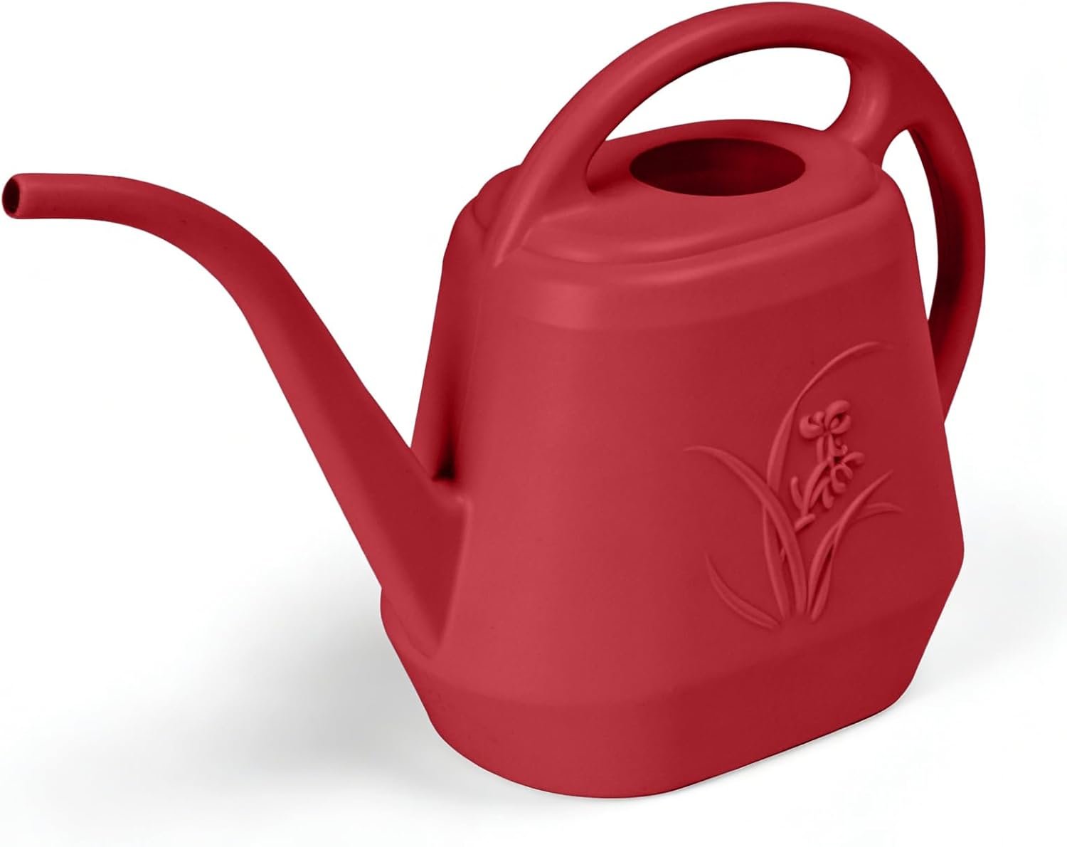 Hand Plastic Watering Can – for Indoor and Outdoor Home Garden Plants – with Long Spout – Wine Red – 1/2 Gallon