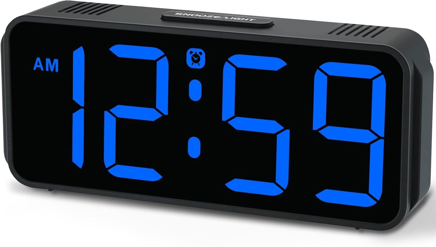 Peakeep Small Digital Alarm Clock Plug in for Bedrooms Bedside, Large Big Numbers Display Tiny Electric Clock with 6 Dimmer Battery Backup for Desk Table Living Room, 5 Levels Volume, Adapter Powered