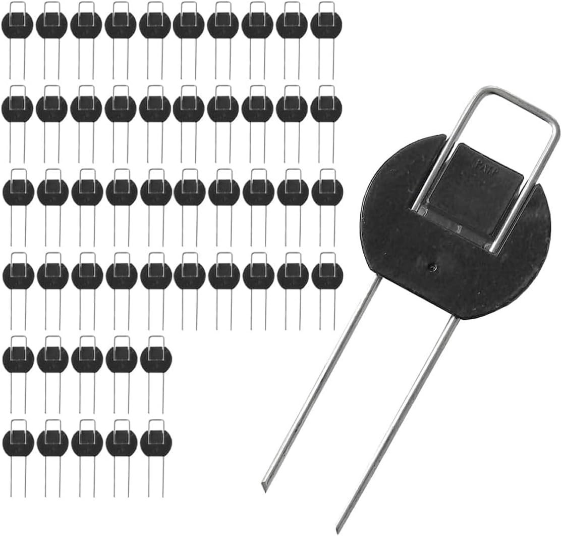 DAIM Flip-Washer Staples, Garden Stakes, 6″ Metal Landscape Staples, Yard Stake for Gardening, Ground Spikes & Landscape Pins, Metal Garden Stakes for Plants, Landscaping Pins & Turf Nails, 100PCS