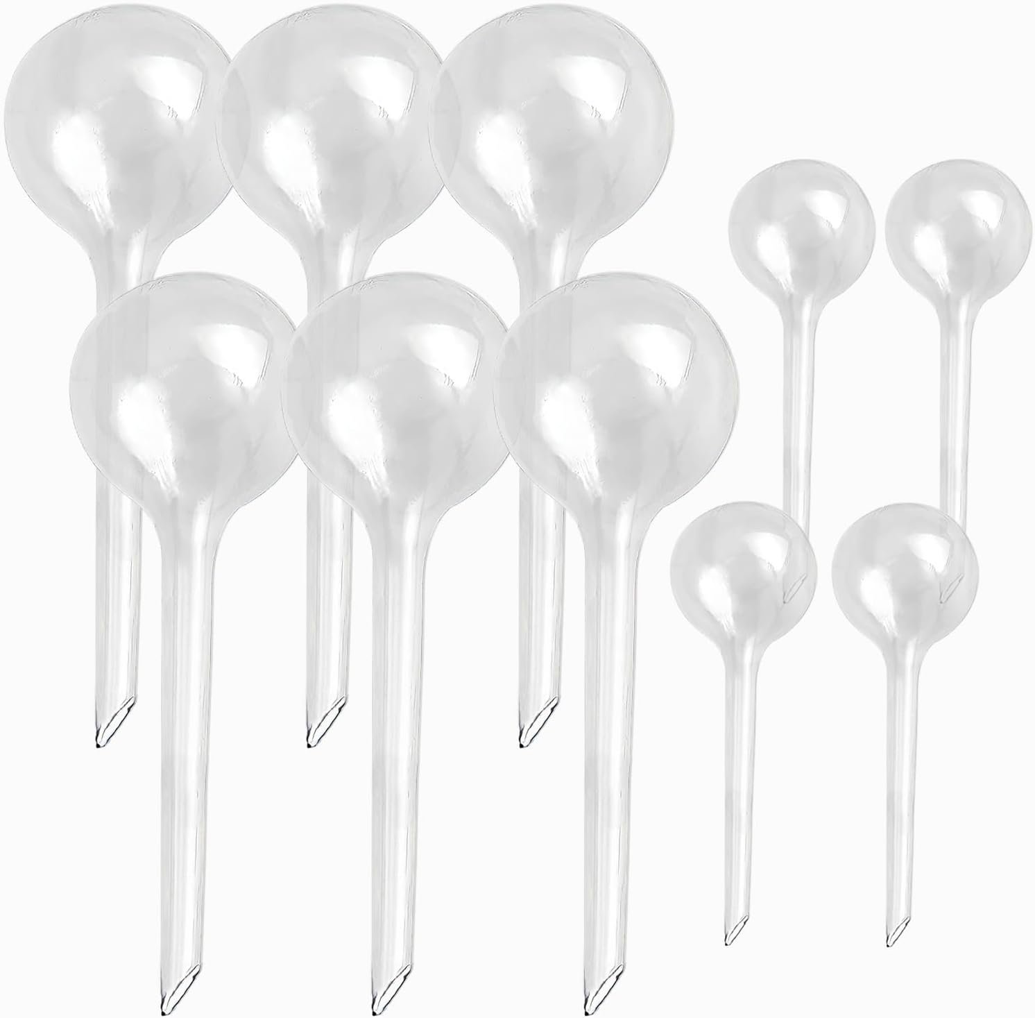 Kingbow 10pcs Plant Self Watering Globes, Clear Plastic Self Watering Bulbs Flower Automatic Watering Stakes Devices, Garden Self Watering Device for Outdoor Indoor Plant