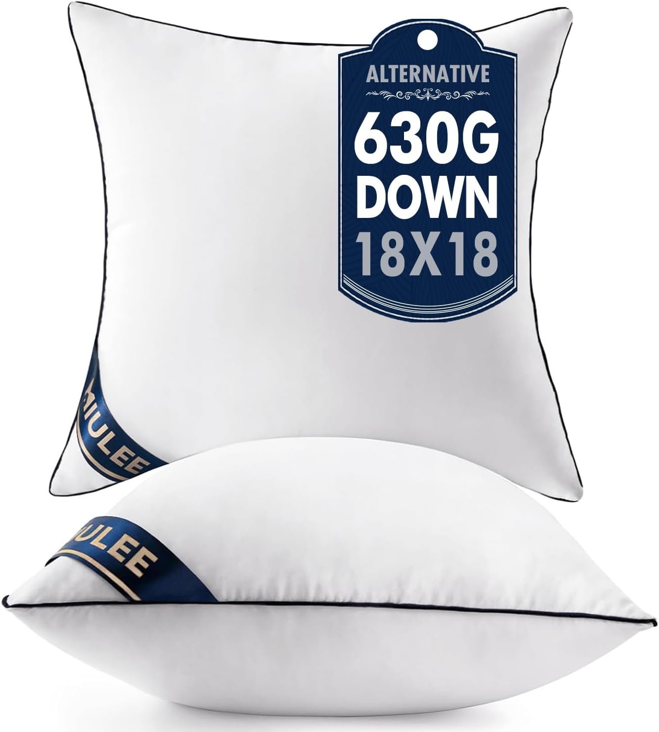 MIULEE 18×18 Pillow Inserts Set of 2 Throw Pillows 18 Inch Premium Down Alternative Pillow Inserts Decorative Pillow Stuffer for Sofa, Couch (18×18 inch, Set of 2)