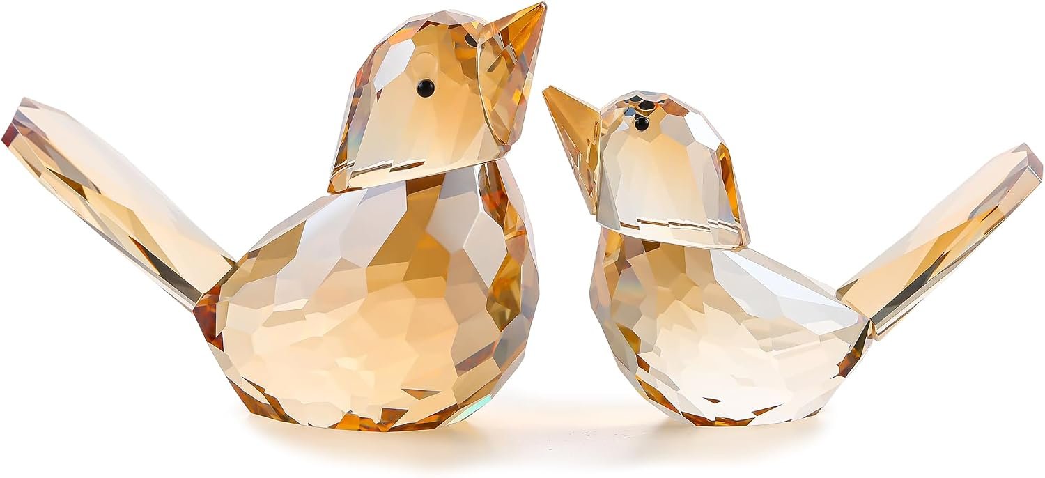 Crystal Birds Statues Figurine Gold Home Decor Decorative Ornaments | Modern Style, Home Decor, Decorative Ornaments, For Living Room, Bedroom, Office Desktop, Bird Gifts