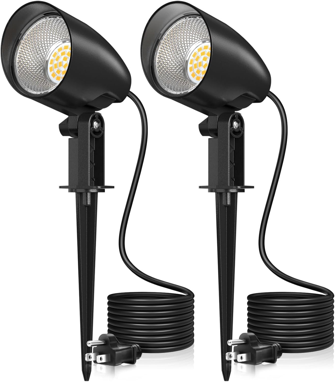 20W Outdoor LED Landscape Lighting Spot Lights, 1880LM IP66 Waterproof, Plug in Landscape Lights for Pathway Patio Yard Lawn, 120V US 3-Prong Cord, 2 Packs