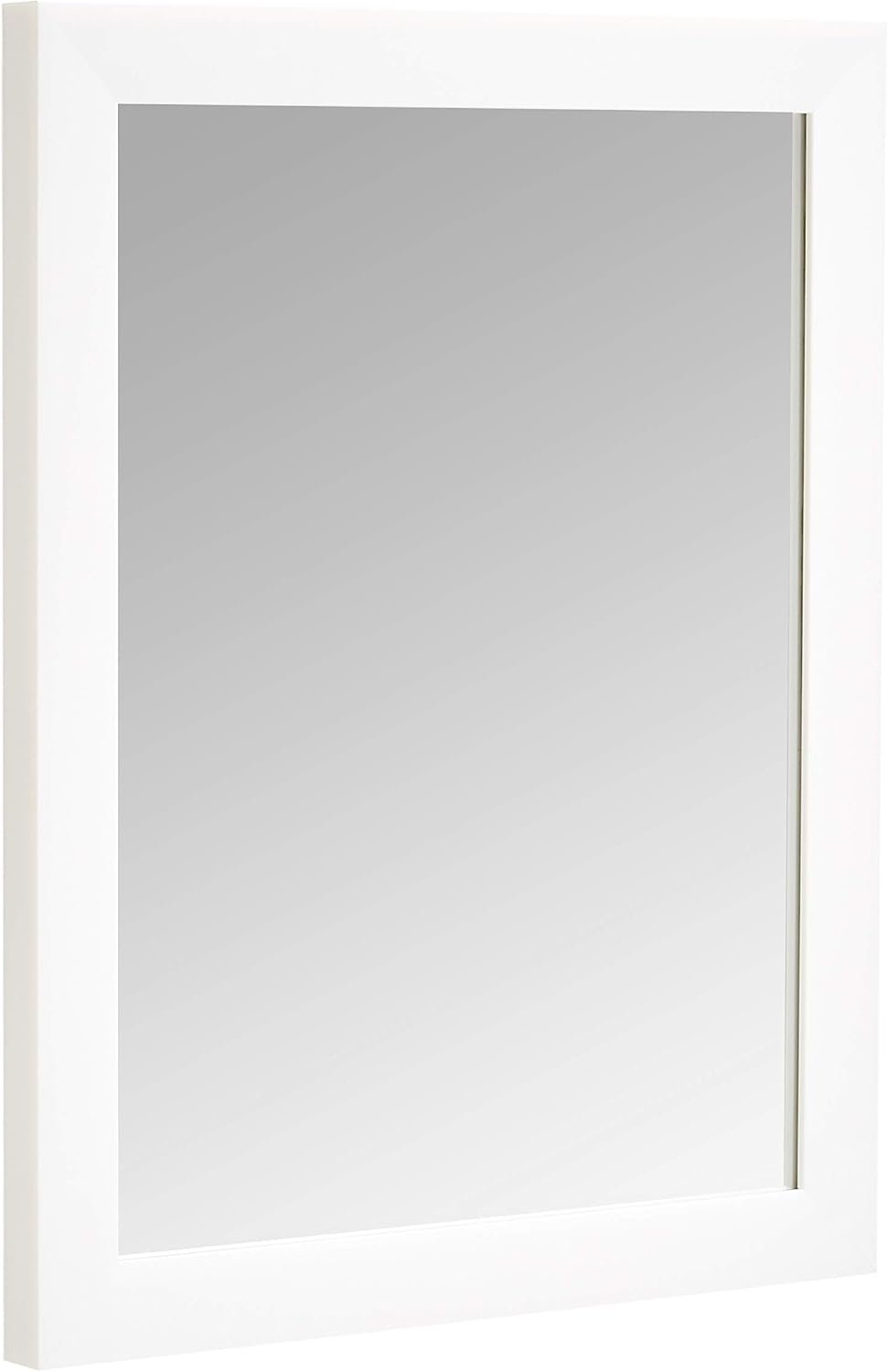 Amazon Basics Rectangular Wall Mount Mirror for Bedroom, Living Room, Entryway, Standard Trim, 16″ x 20″, White