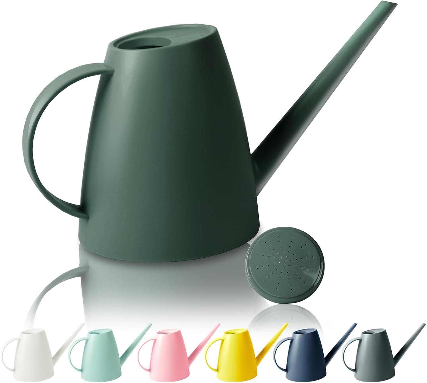 60 oz Watering Can for Indoor Plants, Small Plastic Watering Cans with Removable Nozzle, Long Spout Indoor Water Can for House Plants, Garden Flowers (1.8L 1/2 Gal)