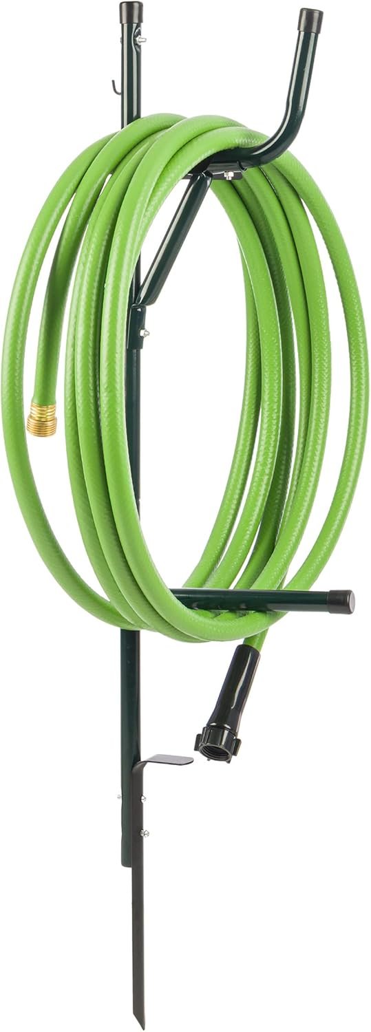 Water Hose Holder – Easy-to-Install Garden Hose Storage Metal Rack with Stake – Outdoor Freestanding Reel for Yard or Landscaping by Stalwart
