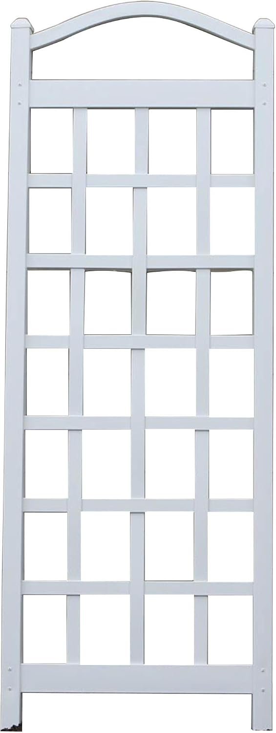Dura-Trel Cambridge Garden Vinyl Trellis, Wall Mount Plant Support Frame, 28″ x 75″, White – Decorative Indoor and Outdoor Grid-Style Lattice Stand for Climbing Vines, Flowers, and Vegetable Plants
