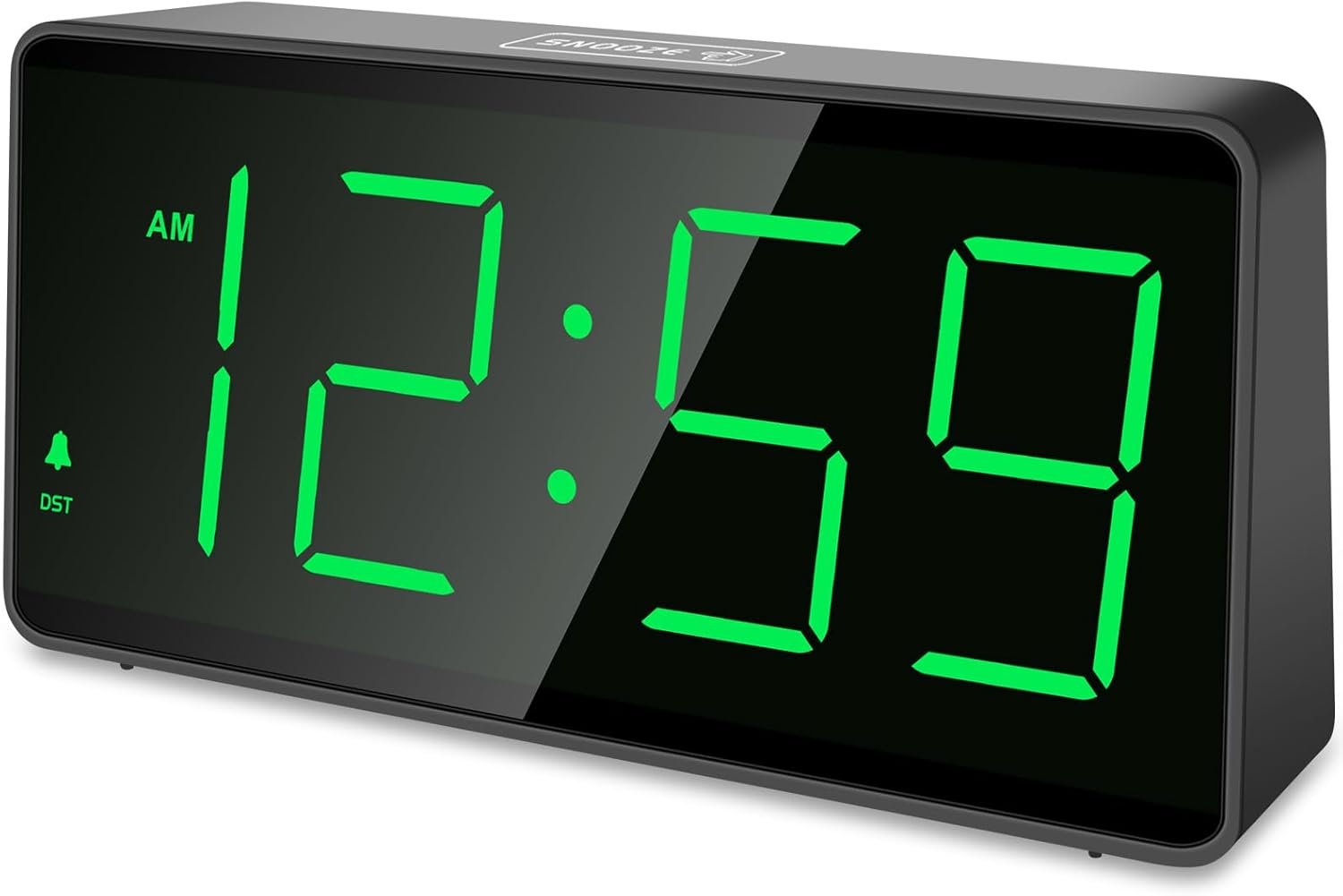 Peakeep Battery Operated Digital Alarm Clock for Bedrooms – Cordless Large Big Numbers 4 Dimmers, Auto Dimming for Seniors, Adjustable Volume Loud Alarm Clock for Heavy Sleepers Adults (Green Digits)