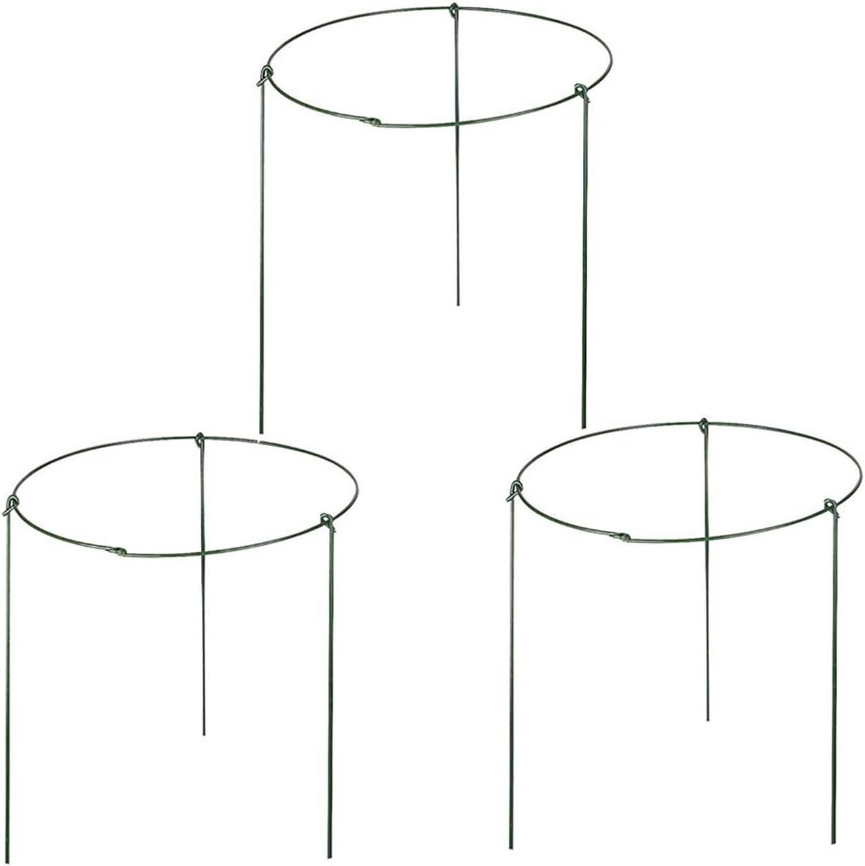 (Pack of 3) Garden Plant Support Rings, 5.5″ Wide x 11″ High, 3 Legs