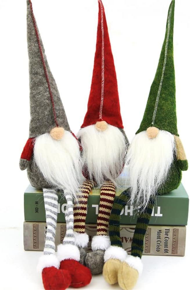 BWFY 3pcs new Christmas Decoration Long Legs Rudolph Doll Christmas Children Gift Hotel mall Window Decoration