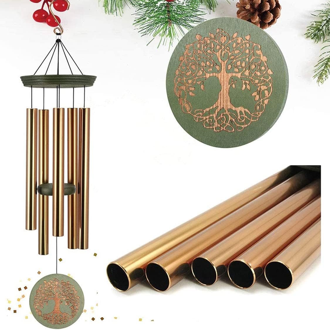 ASTARIN Wind Chimes for Outside,Outdoor Wind Chimes for Mother & Grandma – Large Garden Hanging Decor with Tree of Life Engraving, Perfect for Yard, Home, Christmas, Birthdays