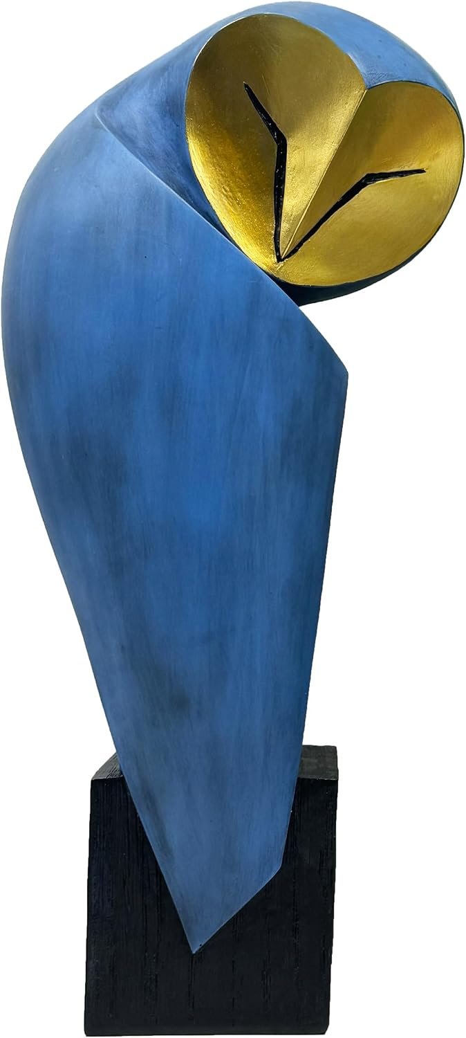 Mid-Century Modern Owl Statue, 15 Inch Home Decor Sculpture | Handmade resin, mid-century style, bookshelf accent, office desk art, mantel display, collectible figurine, unique gift