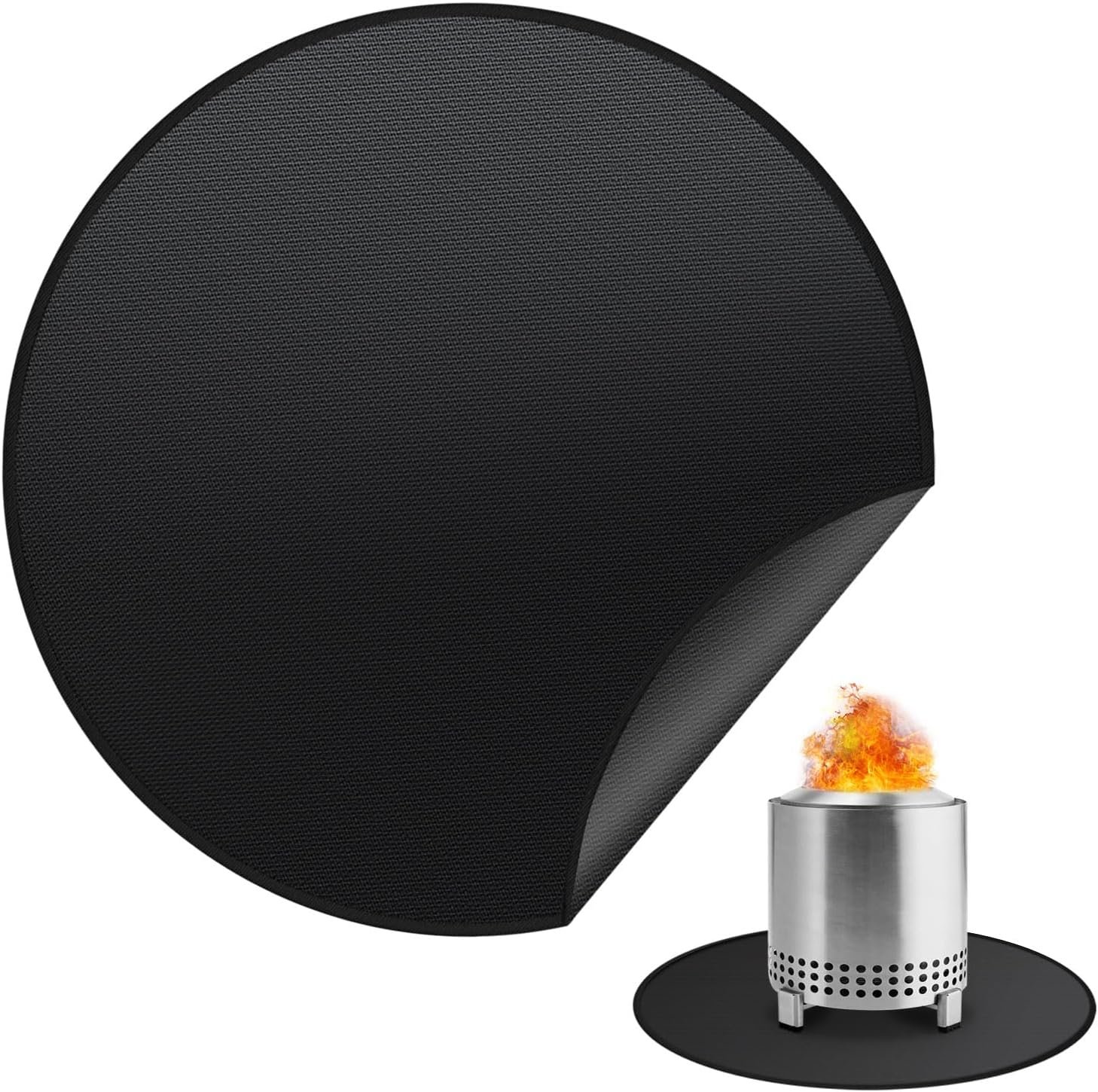 19.5″ Fire Pit Mat for Solo Stove Mesa, Oil and Waterproof Round Tabletop Under Fire Pit Mat, Portable Camping Stove Mat for Solo Stove Accessories