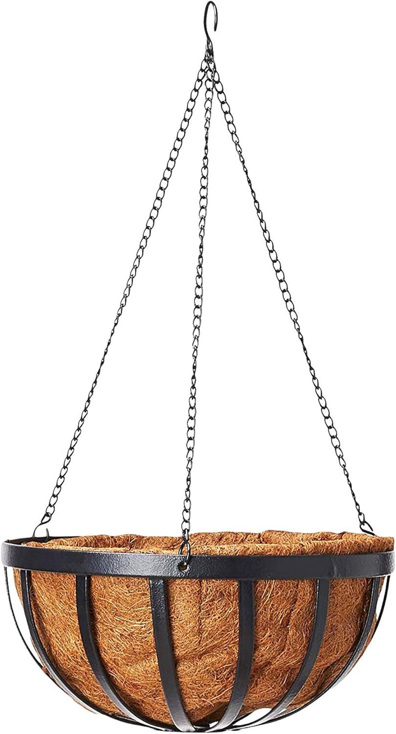 Arcadia Garden Products CB42 12″ Solstice Round Hanging Basket, Black
