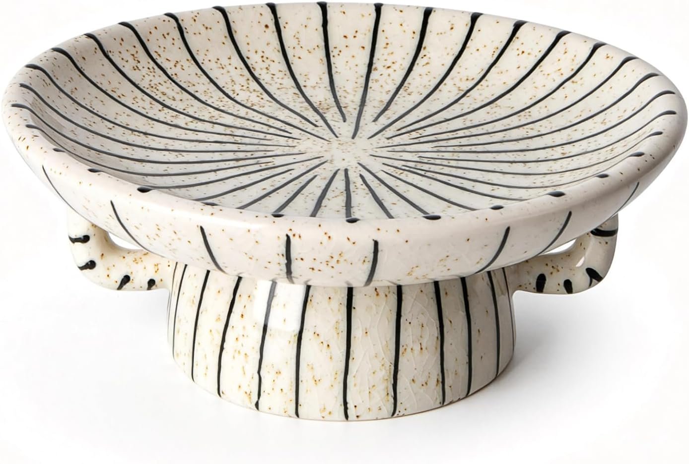 DOWAN 10.5” Large Decorative Bowls, Handcrafted Ceramic Bowls for Home Decor, Centerpieces for Tables, Chic Key Holder for Entry Table, Unique Hand-painted Modern Art Deco Bowl