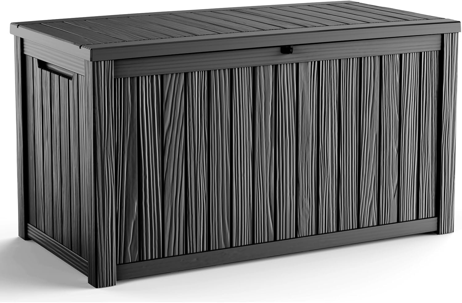 200 Gallon Outdoor Deck Box, Lockable Waterproof Outdoor Storage Boxes For Garden Tools,Indoor Cushions,Accessories Outside Storage Resin Weatherproof Container(Black)