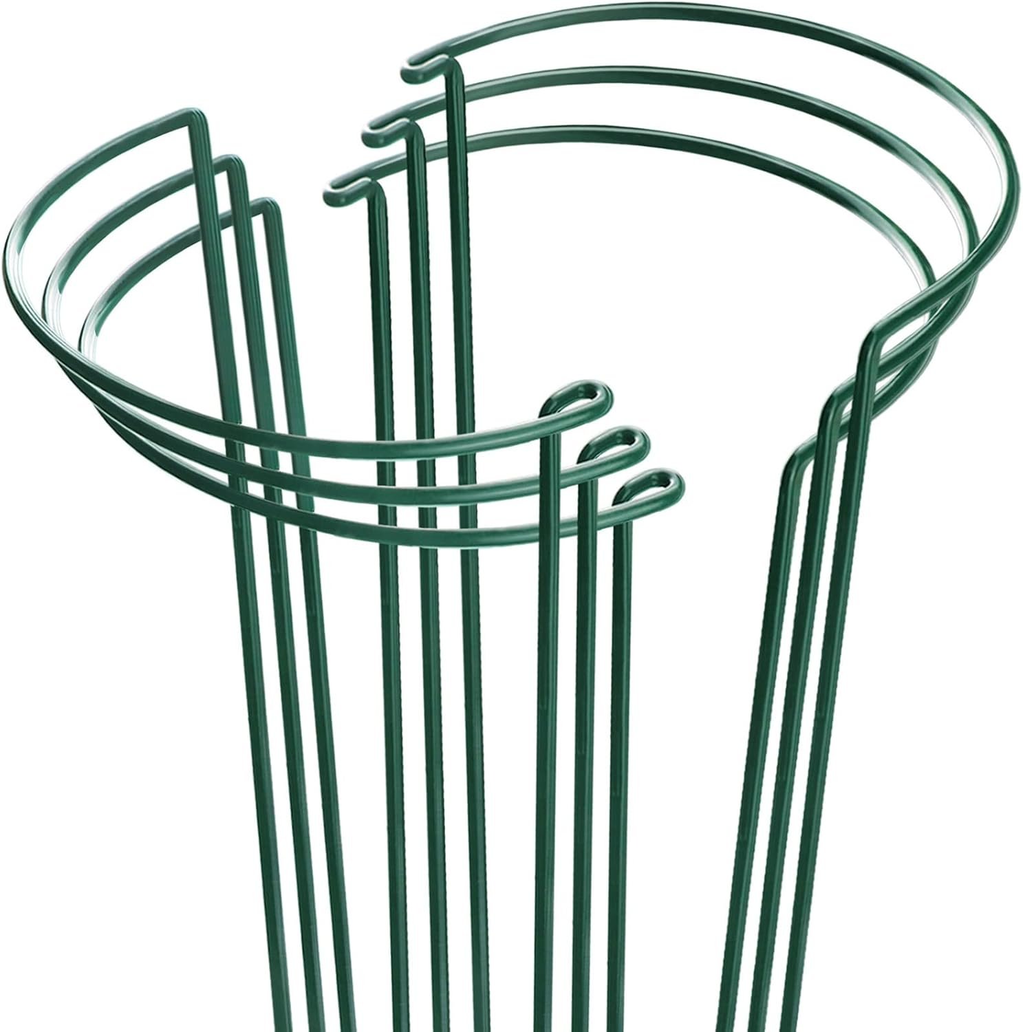 HiGift Plant Support Stakes, 6 Pack Metal Peony Cages and Supports, Garden Stakes Plant Support Cage, Large Plant Support Ring for Outdoor Indoor Snake Plant Peony Rose Flowers Vine (10″ W x 15.8″ H)