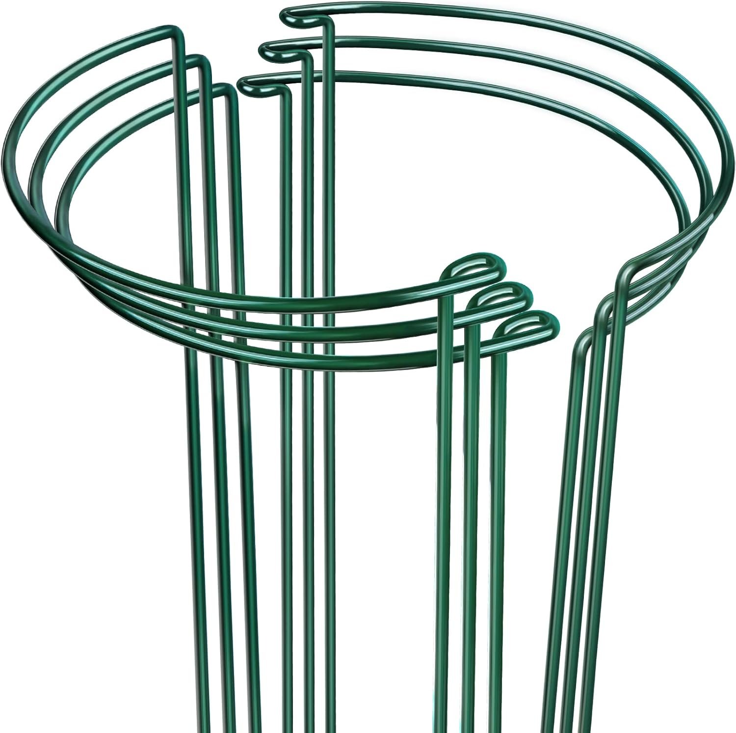 LEOBRO Plant Support Plant Stakes, 6pcs Peony Cages and Supports, Metal Garden Stakes Plant Supports, Plant Support Stakes, for Peony, Tomato, Hydrangea, Indoor Outdoor Plants, 10″ W x 15.8″ H