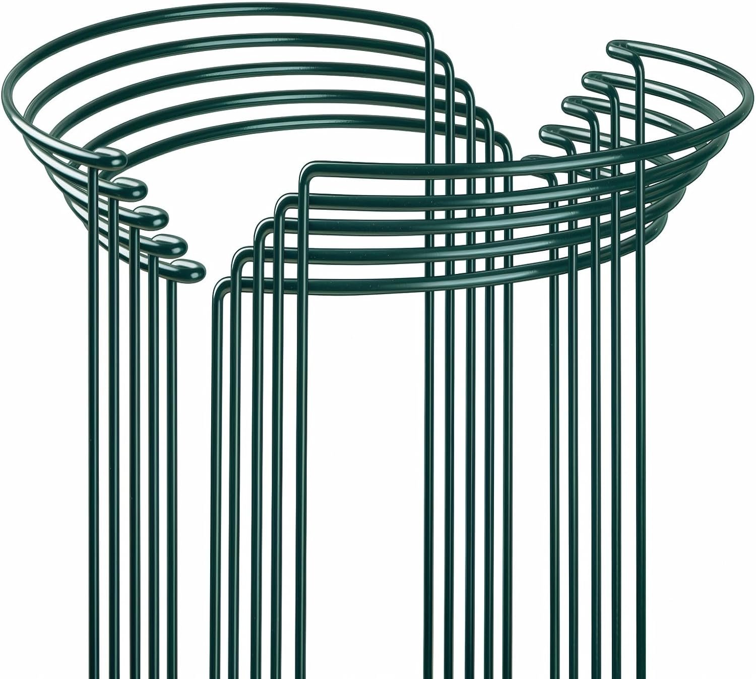 10-Pack Heavy-Duty Plant Support Stakes, Garden Sage 10″ W x 16″ H Half-Round Rust-Resistant Metal Garden Border & Climbing Plant Cage, Sturdy Ring Stake for Indoor/Outdoor Flowers, Vines, Vegetables