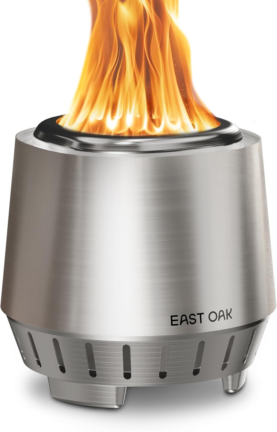 East Oak Fuoco 7 Inch Tabletop Smokeless Fire Pit, 3-in-1 Ash Pan Portable Wood & Pellet Tabletop Firepit, Easy Clean Up, Stainless Steel Mini Fire Pit for Outside, Backyard, Patio, Camping & Deck