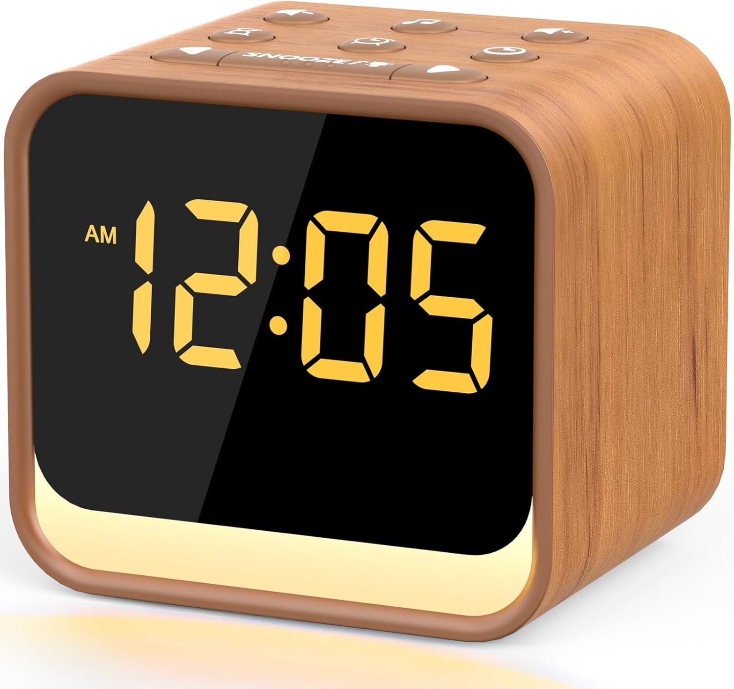 Housbay Wooden Sound Machine Alarm Clock for Bedrooms – Gentle Wake-Up with Birdsong, White Noise for Sleeping, Small Digital Clock for Phone-Free Routine