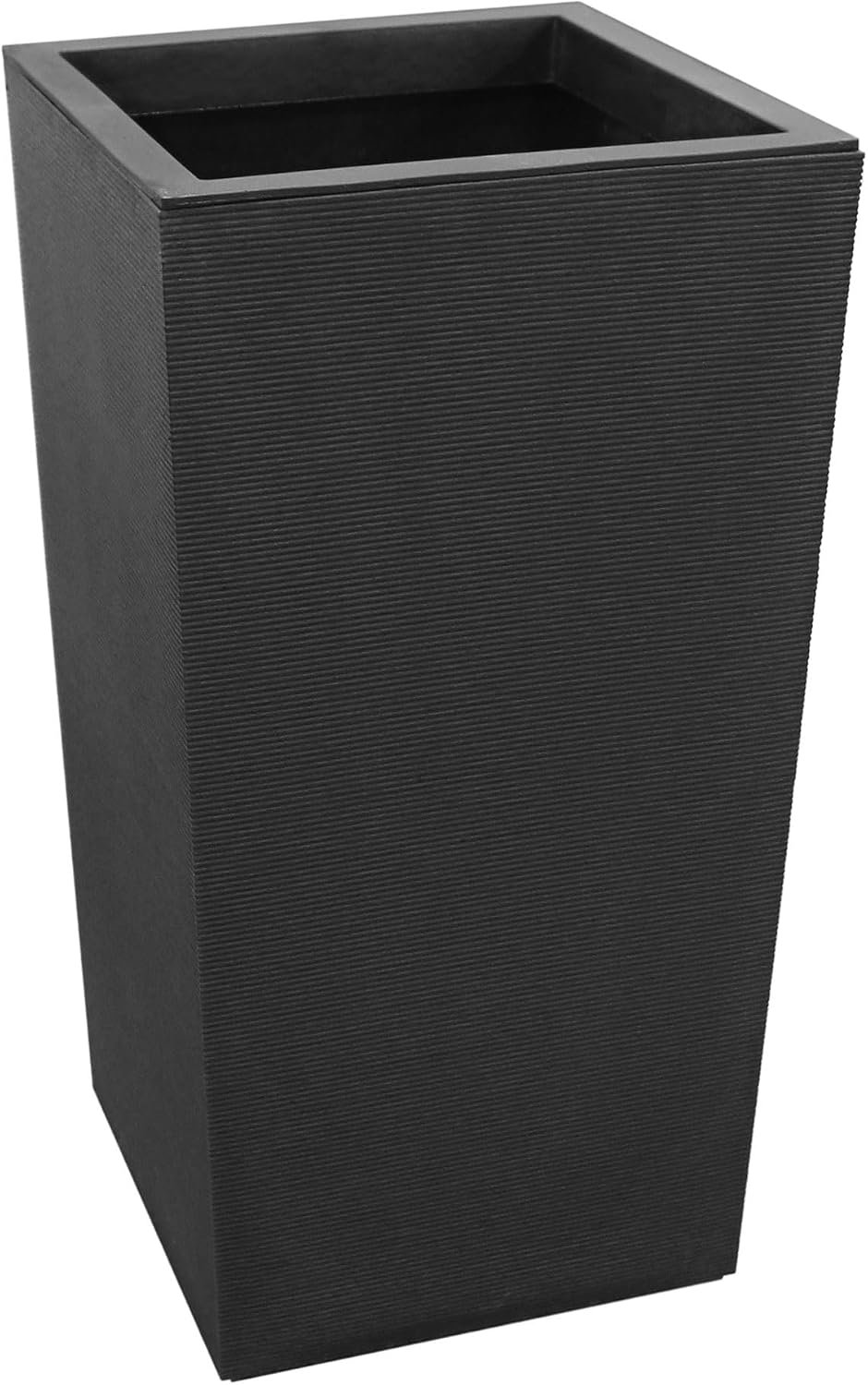 Tierra Verde Indoor & Outdoor Self-Watering Square Planter, Citadel Horizon, 13.5″ x 26″, Black – Planting Containers for Plants and Flowers – Gardening and Landscaping Accessories