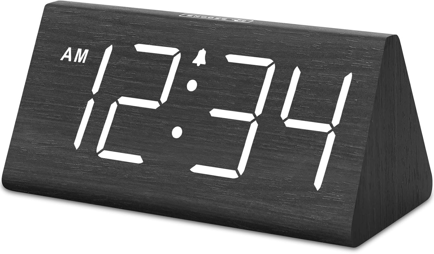 DreamSky Wooden Digital Alarm Clocks for Bedrooms – Electric Desk Clock with Large Numbers, USB Port, Loud Alarm for Heavy Sleepers, Adjustable Volume, Dimmer, DST, Wood Décor Gifts, Adapter Powered