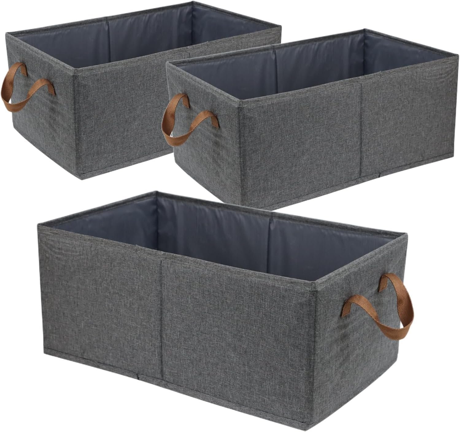 Fordonral Pack of 3 Large Capacity Storage Bins Closet Organizer System, Sturdy Foldable Storage Boxes for Organizing Clothing, Sheets, Toys, Books – Shelf Organizer Shelves Basket Storage Bin