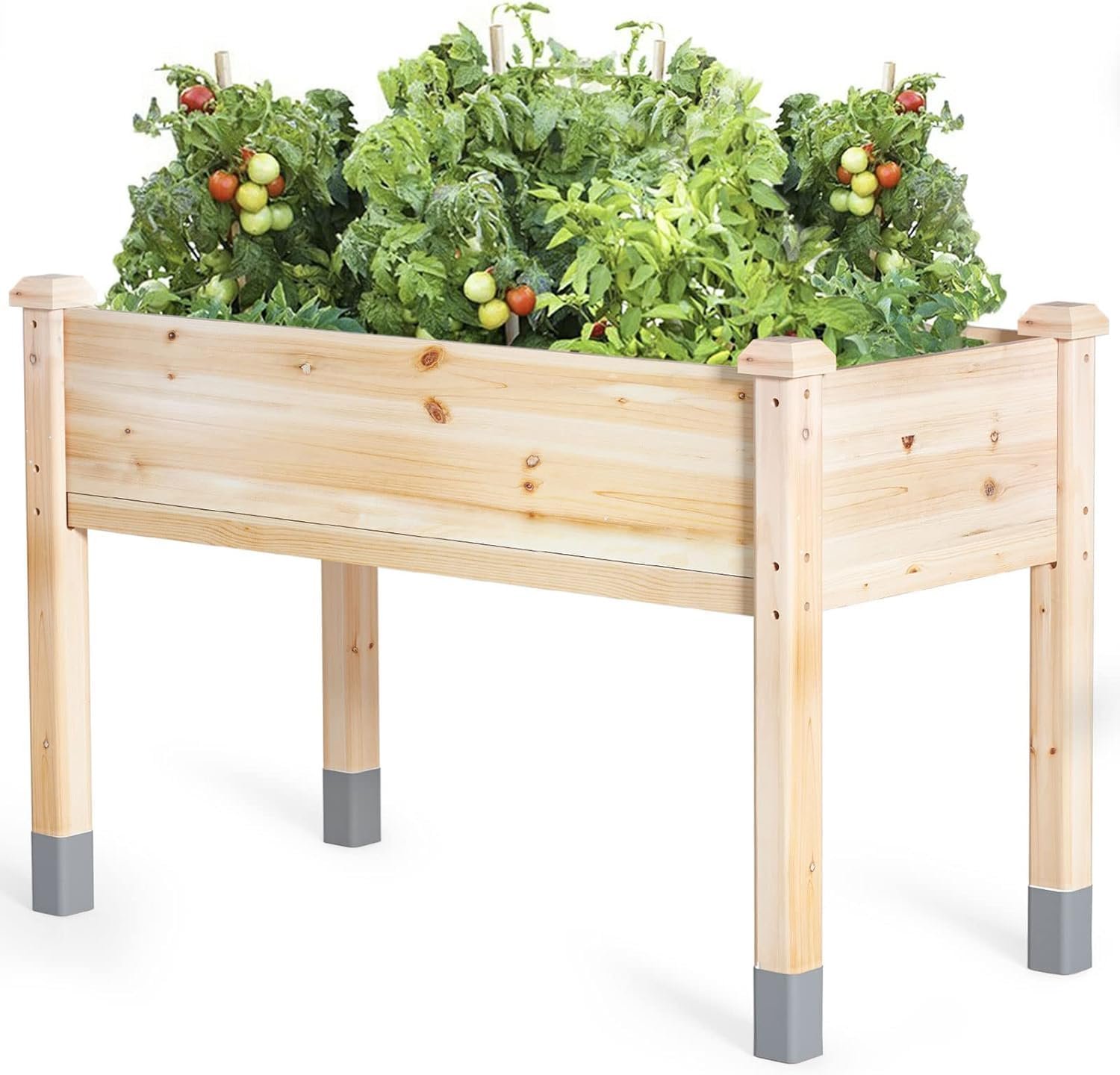 MIXC 331 lb Capacity Wooden Raised Garden Bed with Legs, 48x24x31 in. Elevated Reinforced Large Planter Box for Vegetable Flower Herb Outdoors – Beam and Column Structure – Unmatched Strength Outlast