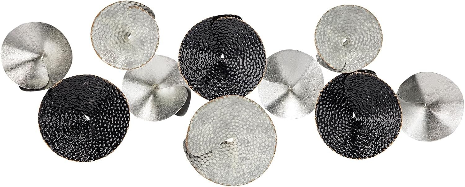 41 Inch Large Wall Decor Art Wall Accents for Living Room, Black Abstract Metal Hanging Wall Art Decor, Home Kitchen Bathroom Above Bed TV Over White Wall Decor, Modern Circle Wall Sculptures Decoration