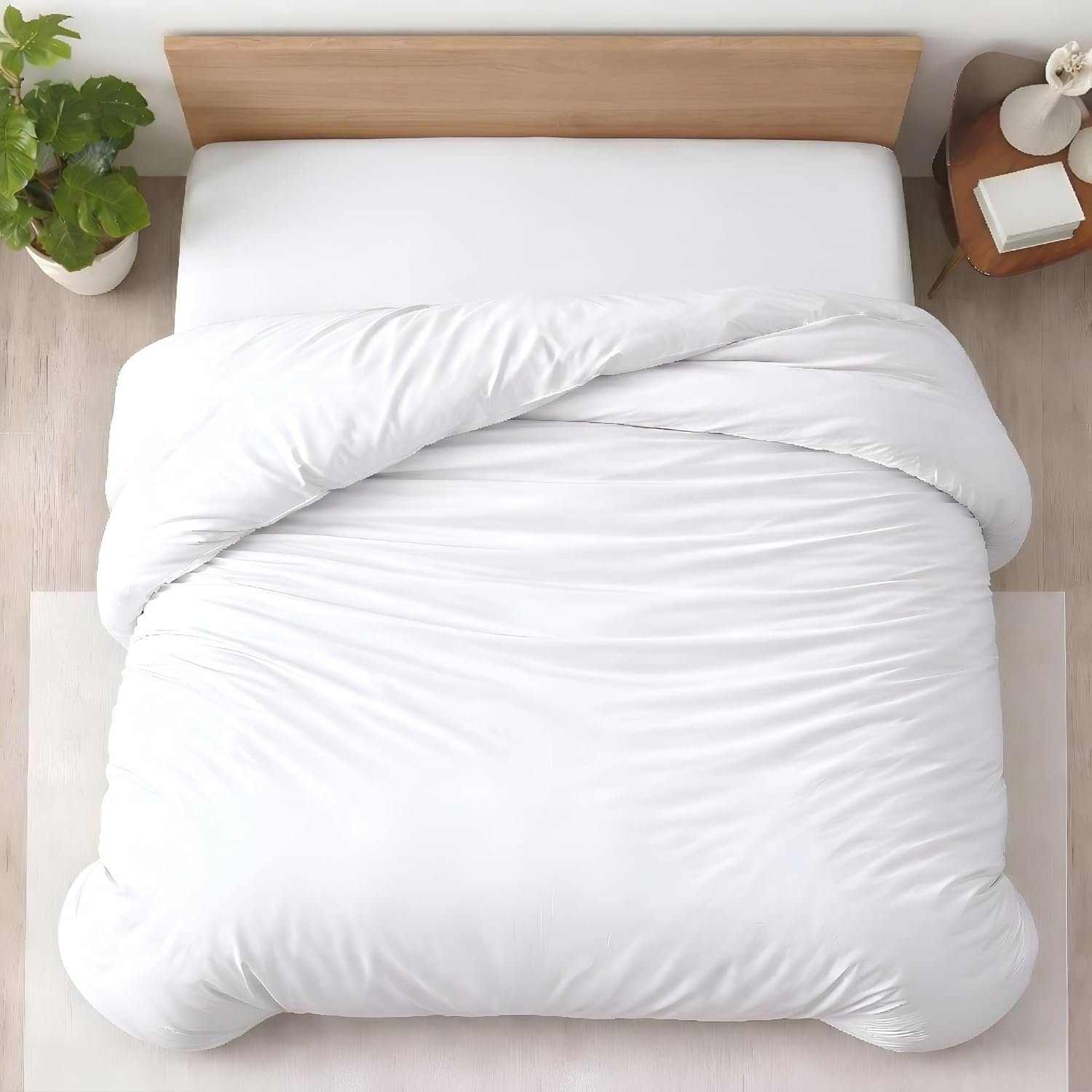 Kotton Culture 1 Pc Duvet Cover Queen Size/Full Size-100% Egyptian Cotton 600 Thread Count Ultra Soft Premium Durable Comforter Cover Zipper Closure & Corner Ties- (White, 90″ X 90″)