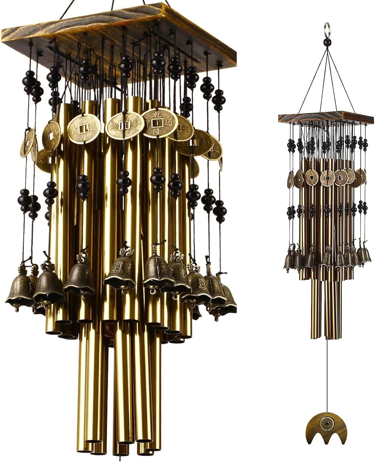 Wind Chimes for Outside, 30″Memorial Wind Chimes with 24 Copper Tubes and 16 Copper Bell for Garden,Patio,Window Wind Chime Hanging Decoration,Bronze Memorial Sympathy Wind Chime Gifts for Mom