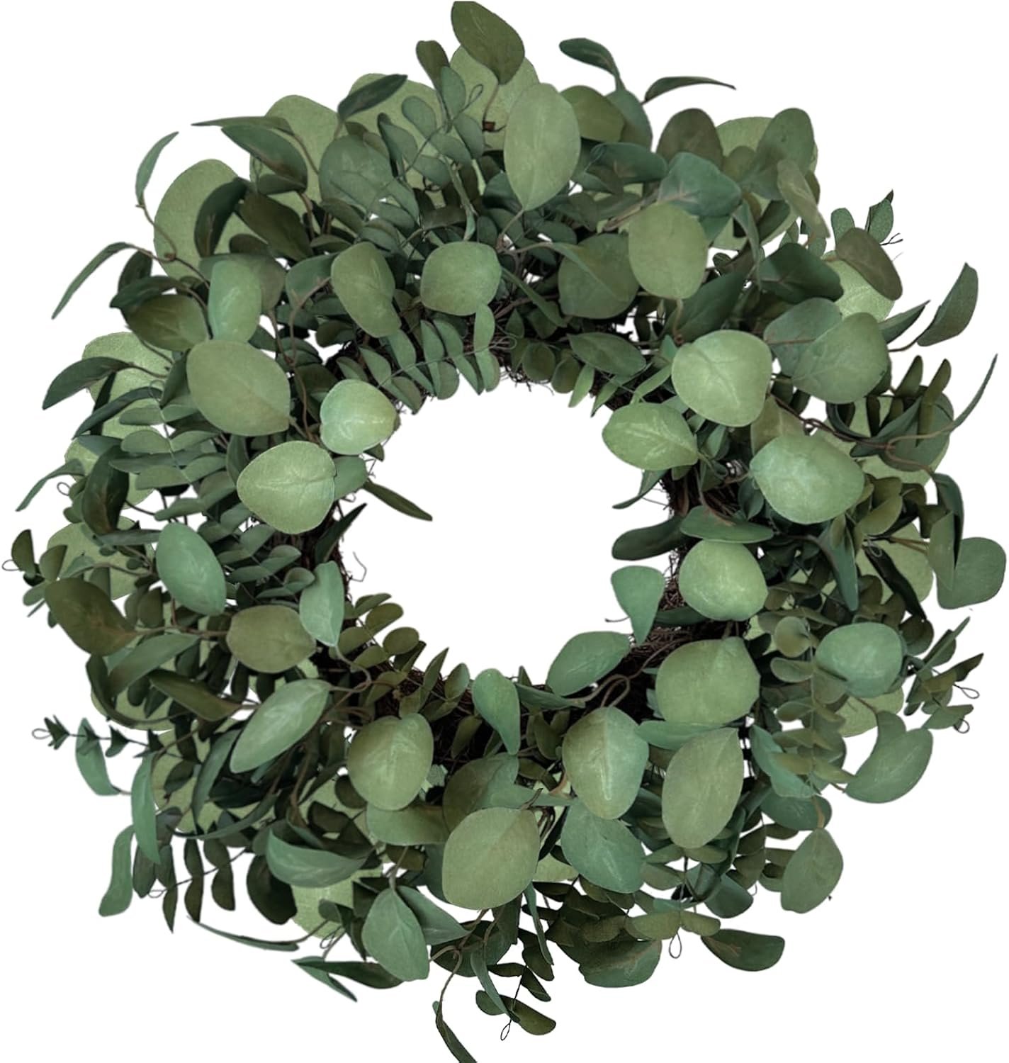 Eucalyptus Wreaths for Front Door 24 Inch, Green Boxwood Greenery Wreath, Artificial Foliage Wreath for Spring Summer Indoor Outdoor Porch