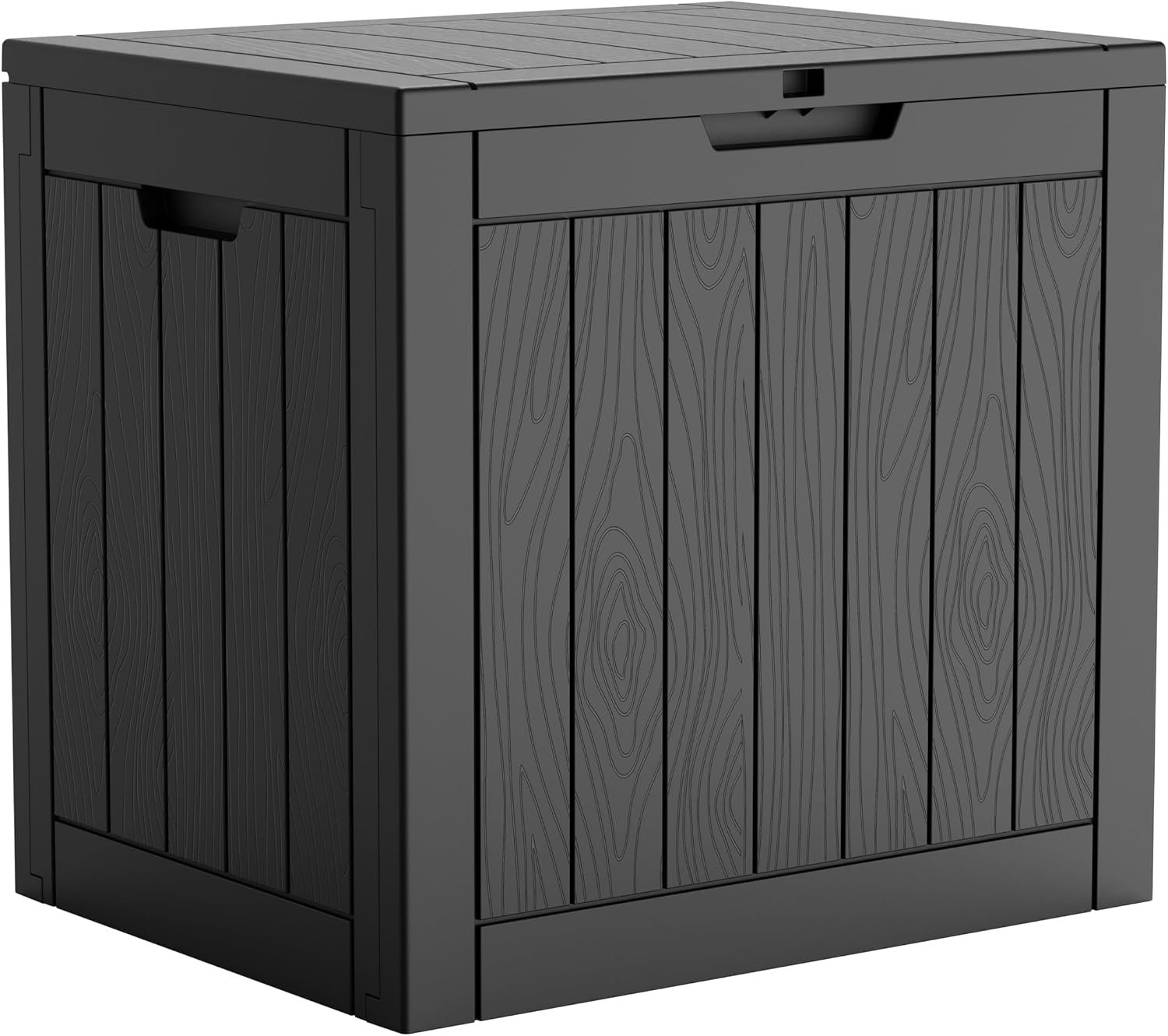 EasyUp 35 Gallon Outdoor Storage Box, Outdoor Deck Boxes for Garden Tools Equipment,Cushions and Patio Storage,Lockable and Resin,Easy to Install(Black)