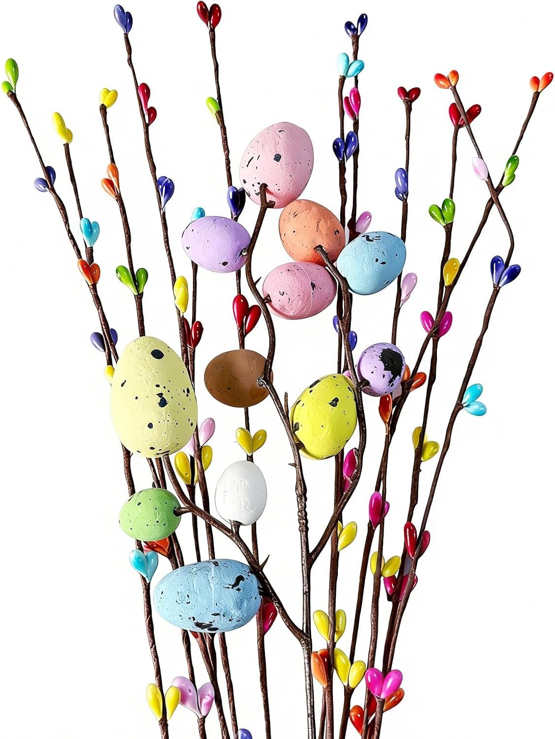 Easter Decorations Indoor Egg Mazing Egg Decorator Flowers for Spring Decorations for Home Easter Egg Twig Branches for Floral Arrangement(12PCS)