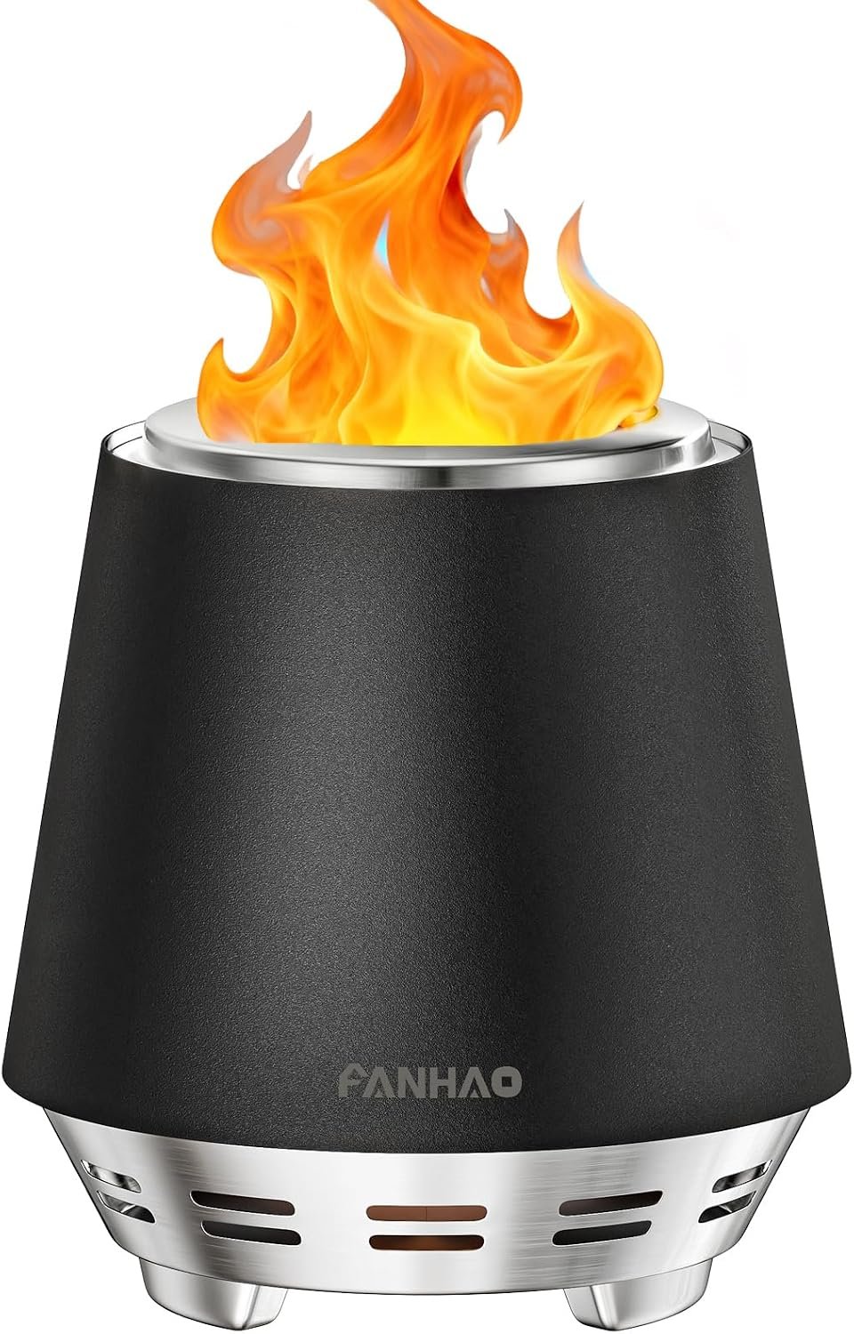 FANHAO Smokeless Tabletop Fire Pit with Stand, Stainless Steel Firepit for Camping, Outdoor & Patio, Wood Burning or Pellet Fueled Portable Bonfire with Carrying Bag | 120% More Efficient Burn