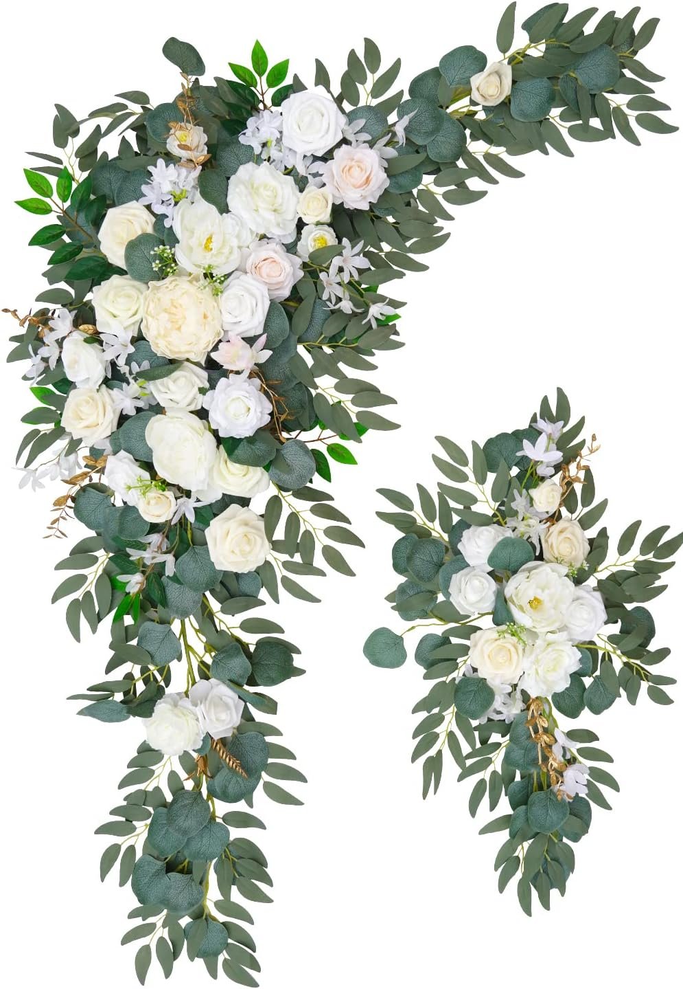 Arch Flowers (Pack of 2) for Wedding Ceremony Arbor and Reception Backdrop Decoration Wedding Welcome Signs Floral Birthday Party Decoration